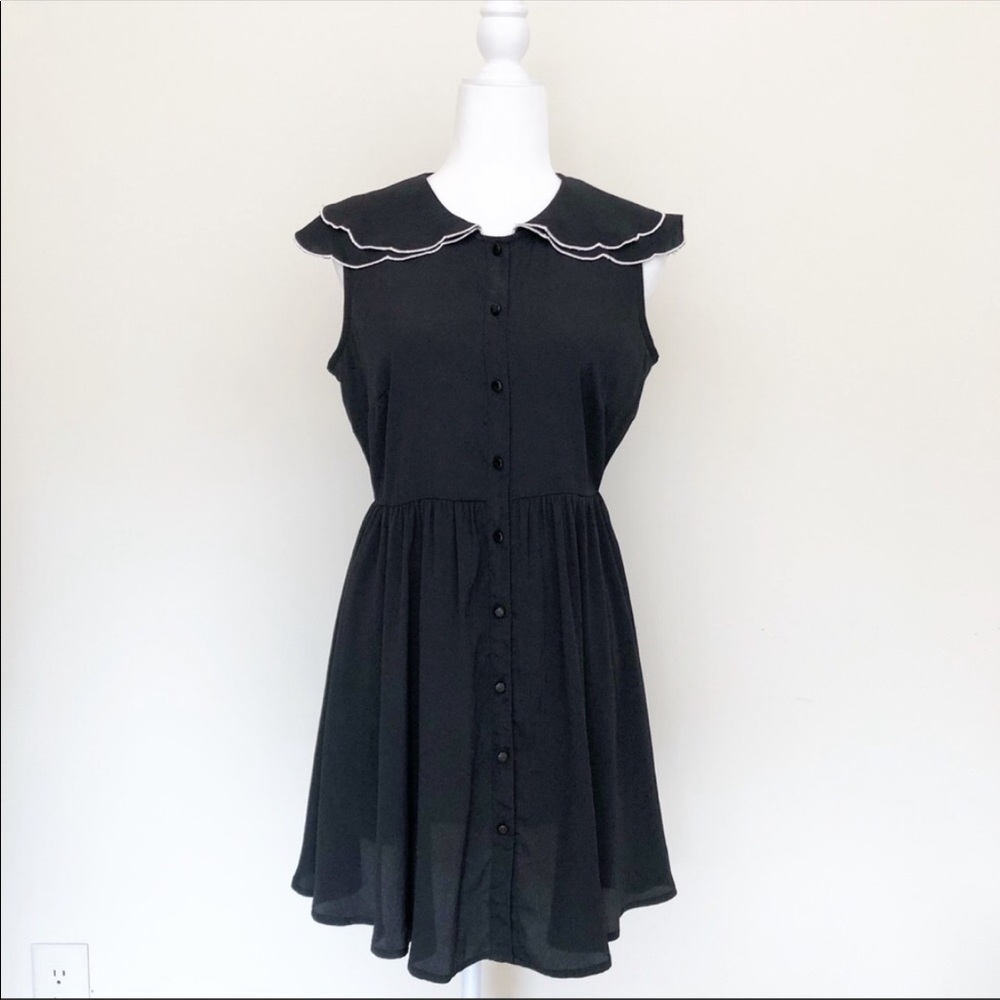 ASOS Black Dress with Scalloped Collar | 2901